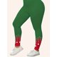thumbnail image 5 of Plus Size Christmas Casual Outfits Set, Women's Plus Graphic & Stripe Print Long Sleeve Peplum Top & Leggings Outfits Two Piece Set, 5 of 5
