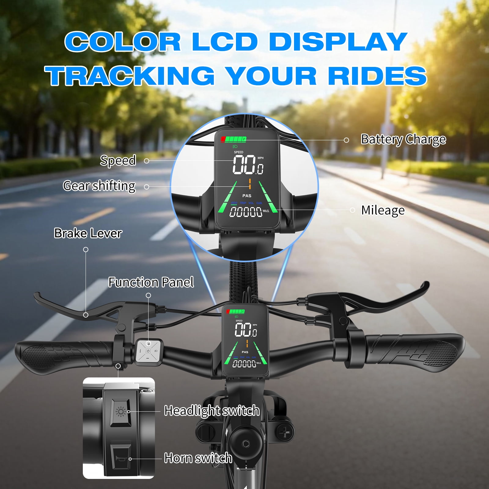 1500W Peak 750W Electric Bicycle 48V 15Ah,26'' Mountain Ebike 30MPH 65Miles Range,Removable Battery Adult Electric Bike UL2849