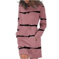 thumbnail image 2 of Lilgiuy Women's Trendy Long Sleeve Print Round-Neck Ladies Holiday Outing Long Dress for Work Office Business, 2 of 5
