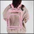 thumbnail image 5 of Transparent Clear School Backpack, Water-Resistant PVC Plastic, Backpack and Pencil Case Set Reinforced Shoulder Straps Back to School M Pink, 5 of 8