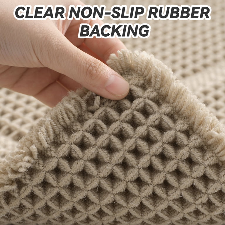 SIXHOME 18x30 Waffle Bath Mat with Boho Tassel, Brown photo 2