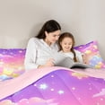 thumbnail image 5 of Manfei Cartoon Stars Cloud 7-Piece Twin Bedding Sets for Kid, Fairy Tale Galaxy Bedding Comforter Set, Kawaii Sky Print Reversible Sheet Sets, Lightweight Room Decor, 5 of 8