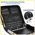 thumbnail image 4 of Zipper Binder with Shoulder Strap 2 inch 3 Ring Waterproof File Folder Organizer Bag 500 Sheet Coconuts and Pineapples Pattern, 4 of 8