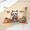 thumbnail image 3 of Merry Christmas Santa Boston Terrier Scarf Twinkling Lights Xmas Holiday Pillow Cushion Double Sided Gentleman Dog Lover Gifts Throw Pillow - 00022, 3 of 4