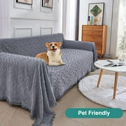 Sanmadrola Sofa Cover, Couch Covers for 2 Cushion Couch Sofa, Sectional Couch Covers for L Shaped Couch Cover, Living Room Sofa Throws Sofa Slipcovers for Pets, Kids (71x 102,Loveseat, Grey)