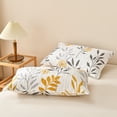 thumbnail image 4 of TELIZ Yellow Flower California King Quilt Set Gray Leaves Pattern Bedspread Botanical Bedding Sets with 1 Quilt& 2 Pillowcases, 4 of 6