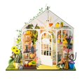 thumbnail image 1 of DIY Garden House Book Nook Shelf Insert Miniature Building Kits Wooden Doll House Flower Garden Roo, 1 of 4