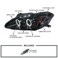 thumbnail image 3 of Spec-D Tuning Halo + LED Projector Headlights Glossy Black Housing Smoke Lens Compatible with 2000-2003 Honda S2000 AP1, Left + Right Pair Headlamps Assembly, 3 of 5