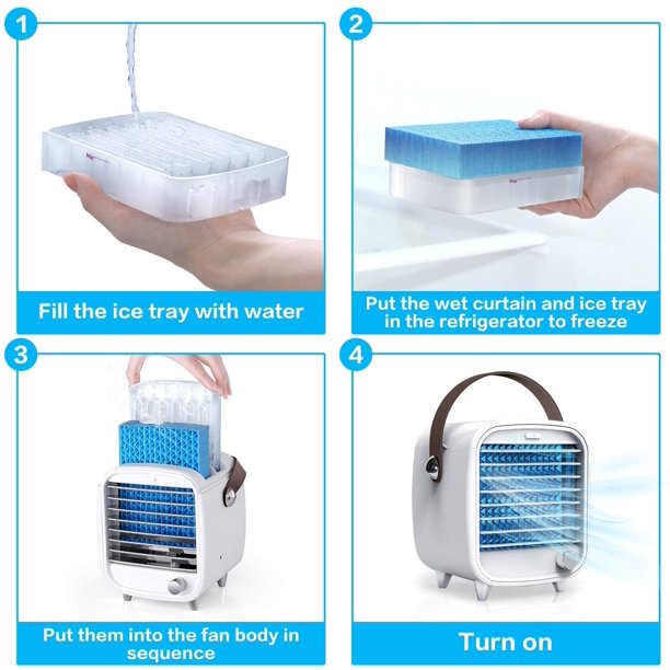 Mini fan air cooler with sale water tray