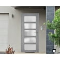 thumbnail image 6 of Front Exterior Prehung Metal-Plastic Door Frosted Glass / Manux 8002 Grey Ash / Office Commercial and Residential Doors Entrance Patio Garage 36" x 80" Left-hand Inswing, 6 of 6