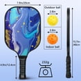 thumbnail image 3 of Pickleball Paddles Set Of 1, Fiberglass Surface, Liquid & Marble Print, 1 Paddles, 2 Balls & Bag, 3 of 5