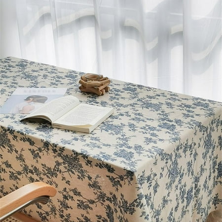 

Hazel Tech Retro Floral Table Cloth Cotton Linen Tablecloth for Dining Table Wedding Decoration Banquet Table Cover Household Table Decor