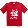 thumbnail image 3 of Inktastic Hunting Girls Hunt Too Only Prettier with Doe and Arrow Youth T-Shirt, 3 of 5