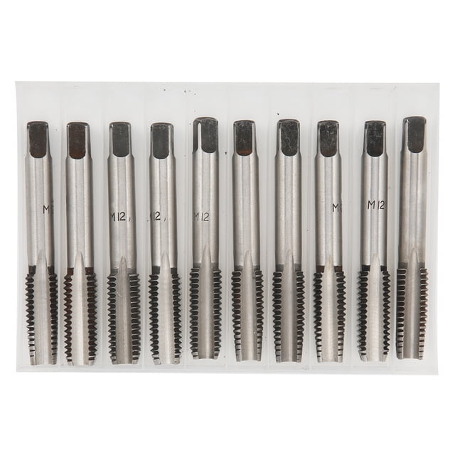 M12 Metric Taper and Plug Tap Set Carbon Steel Straight Flutes Hand Thread Tap Tool