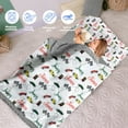 thumbnail image 4 of Kainsy Evulum Personalized Toddler Boys Sleeping Bag, Nap Mat for Daycare Preschool, Kids Sleeping Bag with Pillow and Blanket for Kindergarten, Custom Name Easy Carry Sleeping Mat White Race Cars, 4 of 9