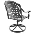 thumbnail image 4 of Outdoor Cast Aluminum Swivel Chairs (2pcs), Black Frame, Random Color Seat Covers 2pcs Garden Chairs, Cushions, 4 of 5