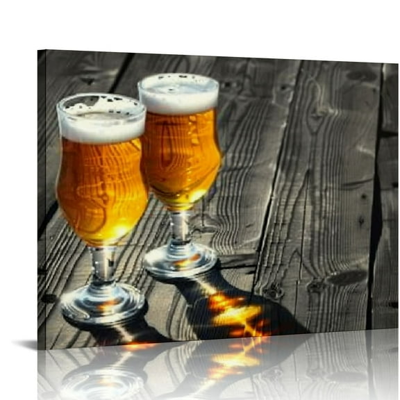 CMMY Black and White Wall Art Beer Pictures Print on Canvas Kitchen Wall Painting Contemporary Home Decor Artwork Gallery Wrapped Framed Ready to Hang