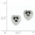 thumbnail image 2 of Primal Silver Sterling Silver Rhodium-plated Diamond and Sapphire Heart Earrings, 2 of 4