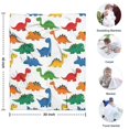 thumbnail image 4 of White Colorful Dinosaurs Pattern Blanket,Comfortable Soft Flannel Throw Blanket,All Season,Warm Lightweight Blankets for Sofa Bed Couch Living Room Chair,30"x40", 4 of 4