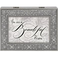thumbnail image 2 of You Are A Beautiful Person Filigree Jewel Bead Silver Tone Music Box Plays Canon D, 2 of 5