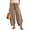 Coffee, variant on hoksml Women Lace Hem Cropped Harem Pants Drawstring Elastic Waist Loose Casual Trousers for Vacation Wear