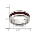 thumbnail image 2 of Bague Alliance pour Homme en Acier Inoxydable Rouge en Fibre de Carbone (8 mm), 2 of 5