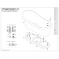 thumbnail image 6 of Kingston Brass VTSS672929C310 67" Acrylic Oval Single Slipper Pedestal Tub with Drain (No Faucet Drillings), Glossy White/Matte Black, 6 of 8