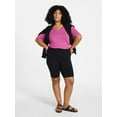 thumbnail image 2 of Terra & Sky Women's Plus Size V Neck Tee with Short Sleeves, Size 0X-4X, 2 of 5