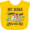 thumbnail image 3 of Inktastic My Nana Loves Me with Sloth and Hearts Boys or Girls Baby Bib, 3 of 4