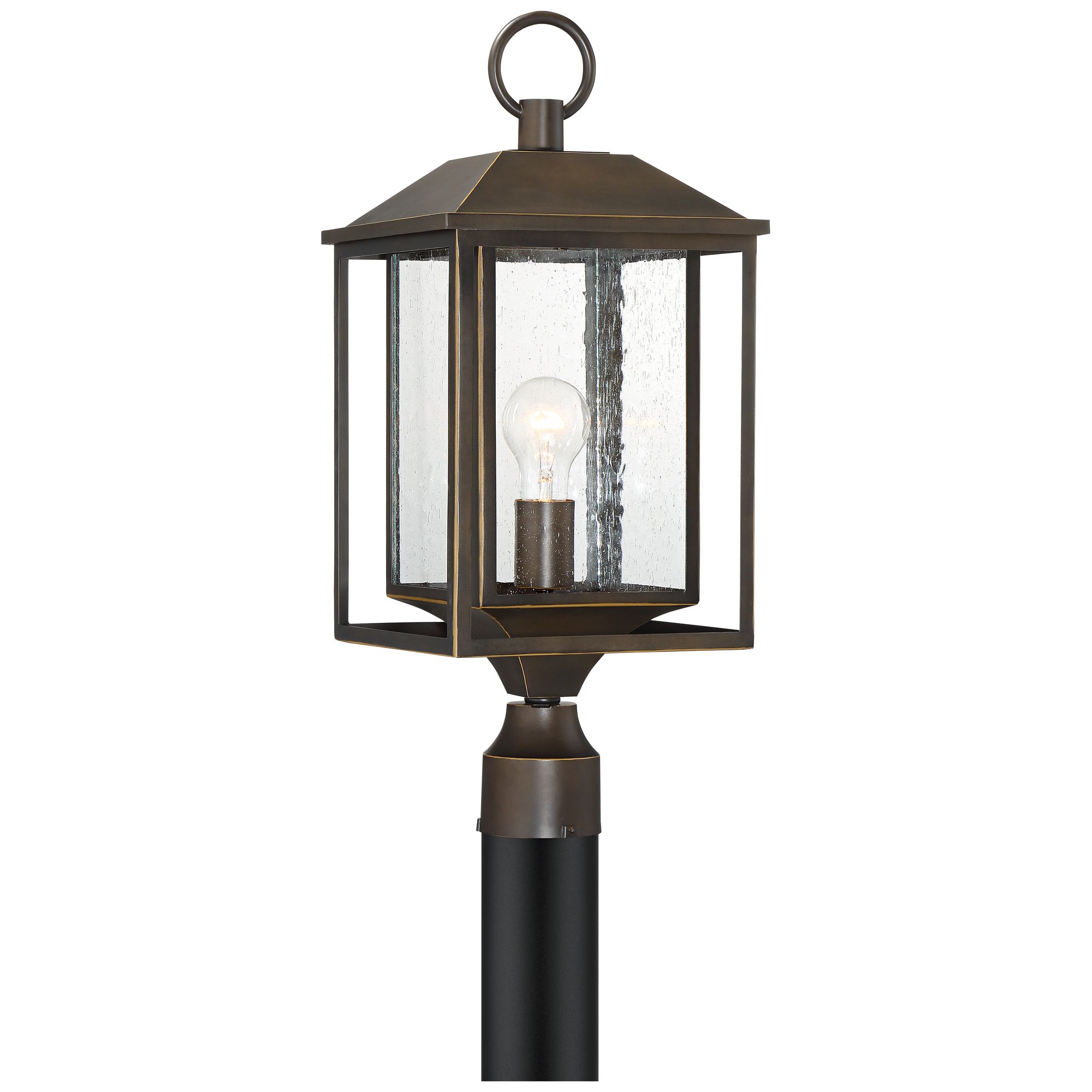 John Timberland Califa Vintage Mission Outdoor Post Light Bronze 21 1/2" Textured Glass for Exterior Barn Deck House Porch Yard Patio Home Outside