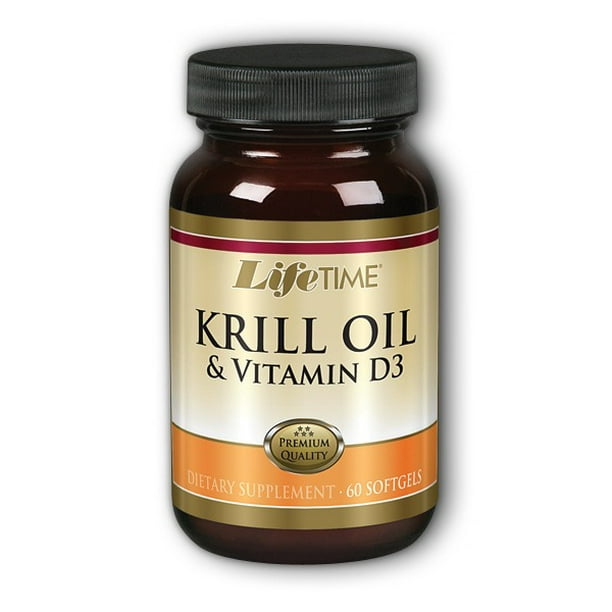 LifeTime Vitamins Krill Oil & Vitamin D3 60 Softgels