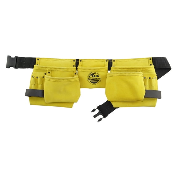 Graintex DS2130: 11 Pocket Work Apron Yellow Suede Leather