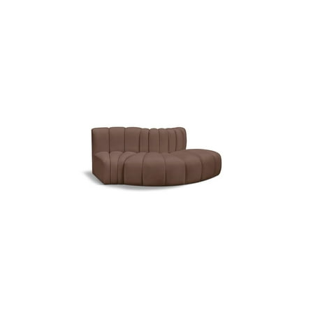 Meridian Furniture Arc Brown Vegan Leather Modular Sectional