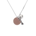thumbnail image 2 of Delight Jewelry Acrylic 7/8" Disc Rose Goldtone - Love and Lock Charm Necklace, 18"+1", 2 of 4