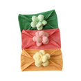 thumbnail image 1 of 3x Baby Girls Headbands Hair Bows Stretchy Nylon Hairbands for Newborn Infant Flower Hair Band Flower Wraps rose purple beige, 1 of 4