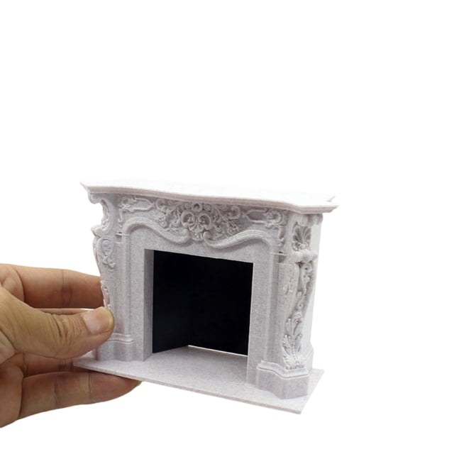 Chimenea en miniatura tipo casa de muñecas, estilo victoriano, blanca, escala 1:12