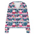 thumbnail image 5 of Cárdigan informal con estampado navideño para mujer, chaqueta con botones, blusa de poliéster, 5 of 5