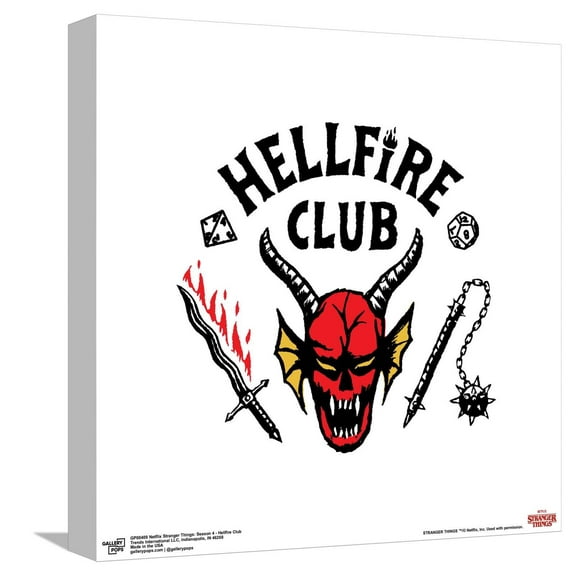 Gallery Pops Netflix Stranger Things: Season 4 - Hellfire Club Canvas Wall Art, Unframed Version, 12" x 12"