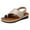 Gold, variant on JeashCHAT Women's PU Leather Toe Post Slip On Flat Sandals Summer Casual Lightweight Beach Sandals Open Toe Ankle Strap Stylish Walking Sandal