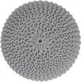 thumbnail image 5 of Round Boho Pouf Ottoman - Cable Knitted Cord Boho Pouffe - Stuffed Poof Accent Beanbag Footrest for Living Room - Nursery - Bedroom - Covered Patio - Study Nook (18”x18”x14”) - Gray-S, 5 of 20