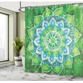 thumbnail image 5 of Ambesonne Mandala Shower Curtain, Leaf Forms Nature, 69"Wx84"L, Green Blue, 5 of 5