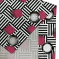 thumbnail image 5 of Ambesonne Teen Room Grommet Curtain, Geometric, 50" x 63", Magenta Black and White, 5 of 6