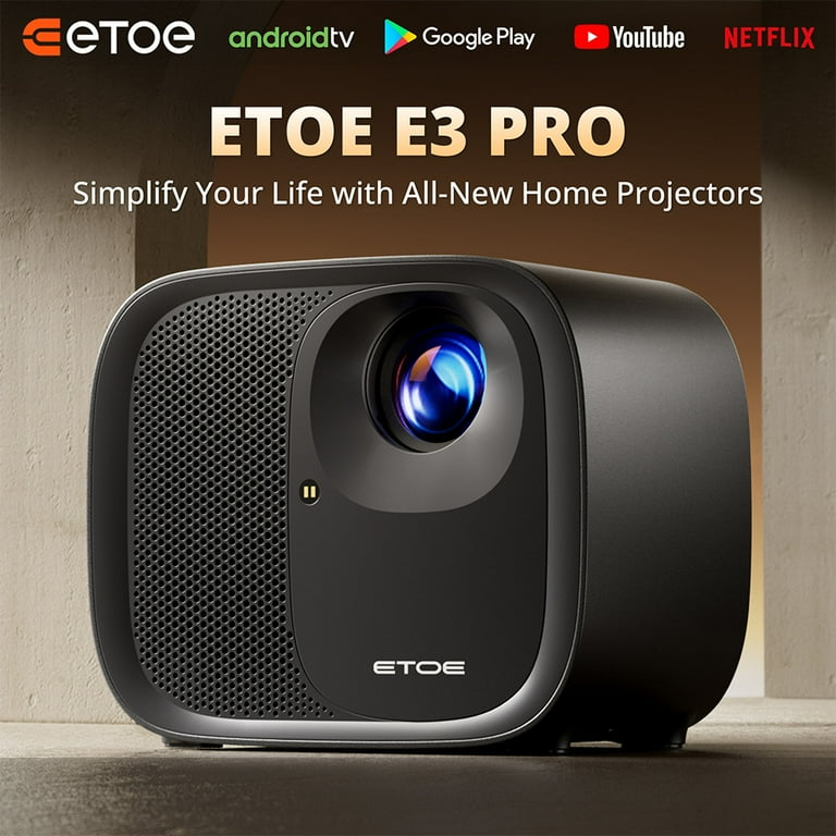 ETOE E3 Pro Google TV Smart Projector, 1080P FHD Home Theater