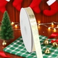 thumbnail image 6 of CuiLiyq 75 Ft Polyester Hot Stamping Christmas Gift Ribbon, Christmas Day Decoration Ribbon Holiday Decoration, Christmas Bow Outdoor Decoration (Gold), 6 of 6