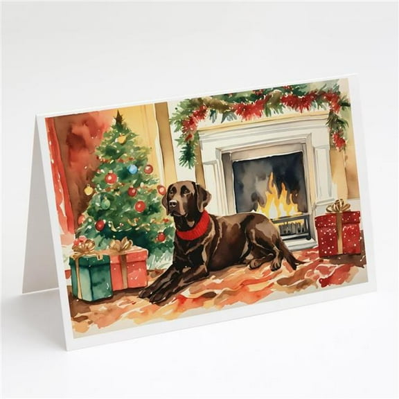 Labrador Retriever Cozy Christmas Greeting Cards Pack of 8 7 in x 5 in