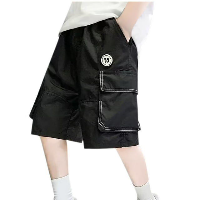 Odeerbi 3-15 Años Niños Cargo Bermudas de Algodón Pantalones Cortos de Verano Pantalones Cortos Deportivos Casual Sueltos Pantalones Cortos de Trabajo