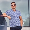thumbnail image 4 of Balery Blue And White Flowers Camisa Polo de Hombre con Estampado, de Manga Corta y Tejido Medio, Camisa Tipo Golf Polo-Medium, 4 of 6