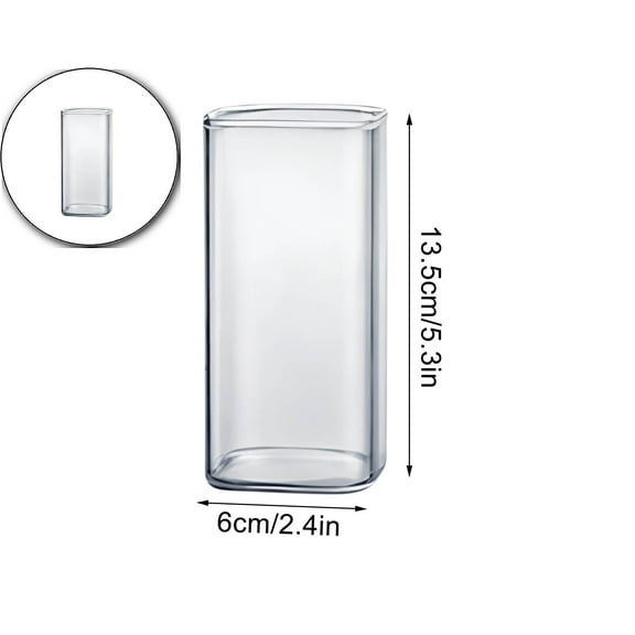 VQPeo Square Glass Cups Clear Glassware Tumbler Highball Drinking Glasses for Water Wine Beer Cocktails Juice Iced Tea Coffee