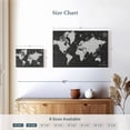 thumbnail image 4 of Elephant Stock Grid Lines World Map Wall Art - Horizontal Canvas Wall Art - Living Room Wall Decor - Map Canvas - Gray And Decor - 12" x 8", 4 of 8