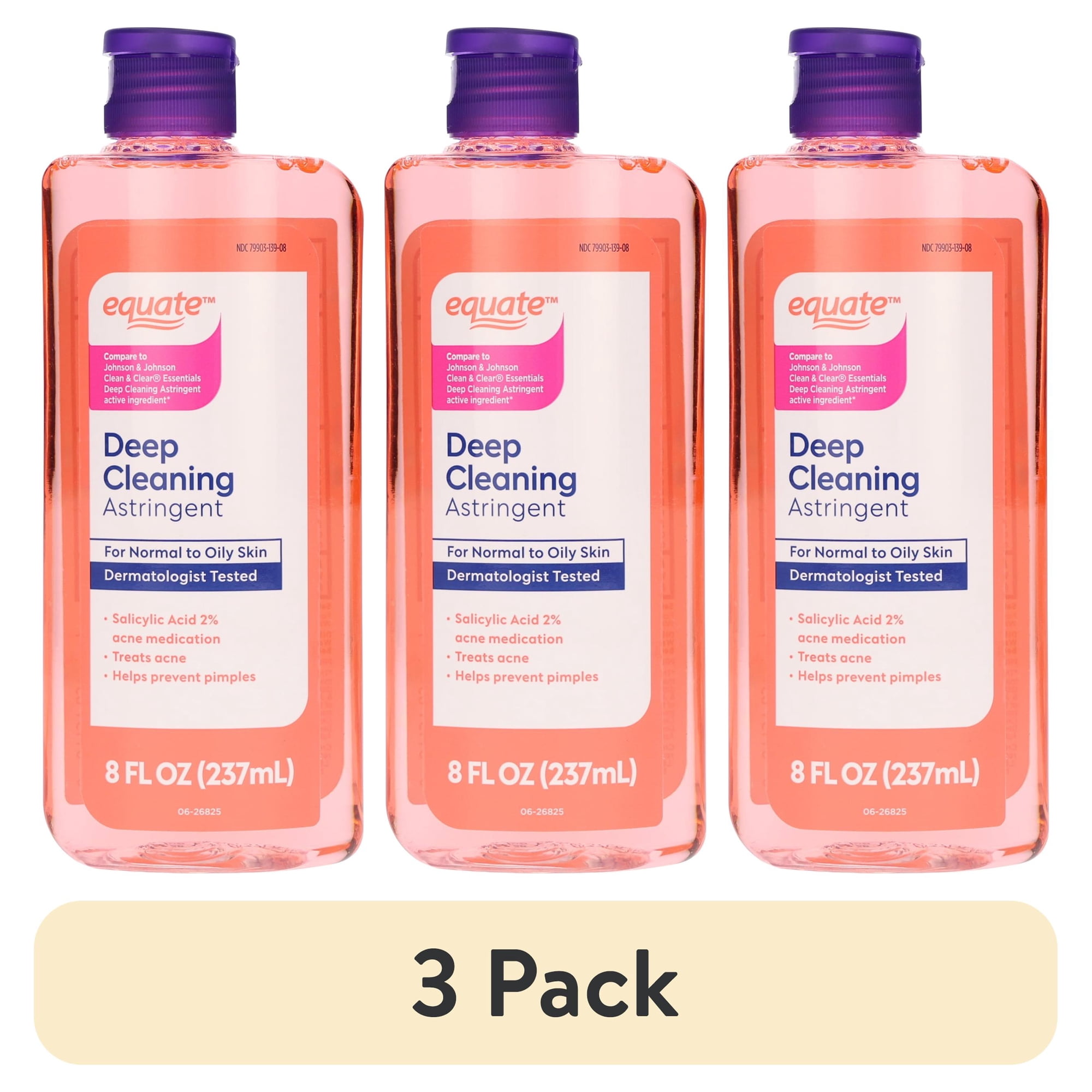 (3 pack) Equate Deep Cleaning Astringent 8 fl oz
